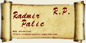 Radmir Palić vizit kartica